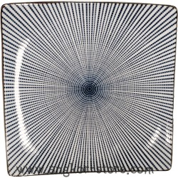 PLAT CARRE BLEU BLANC 22 X...