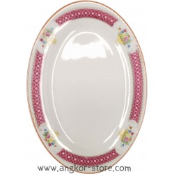 PLAT OVAL BLANC ET ROUGE...