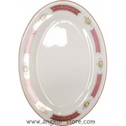 PLAT OVAL BLANC ET ROUGE...