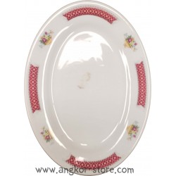PLAT OVAL BLANC ET ROUGE...