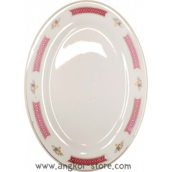 PLAT OVAL BLANC ET ROUGE 30...